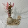 Pack plateau vase strié et coupelle cœur - beige