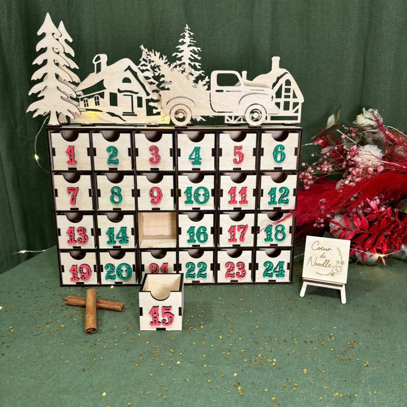 Calendrier de l'avent Camion avec décor de Noël Calendrier de l'avent Camion avec décor de Noël