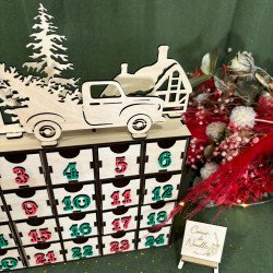 Calendrier de l'avent Camion avec décor de Noël