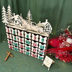 Calendrier de l'avent Camion avec décor de Noël