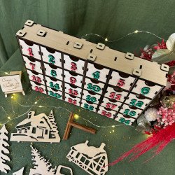 Calendrier de l'avent Camion avec décor de Noël