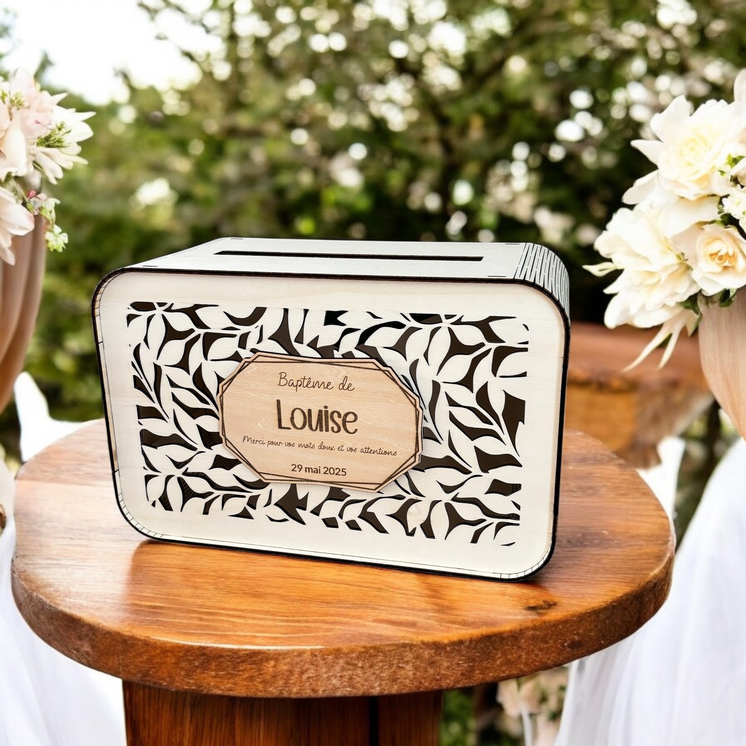urne mariage personnalisée bois